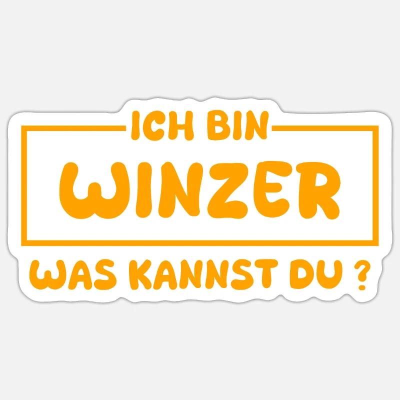 Profession: Winemaker - Sticker size S (10 x 10 cm) - white matte