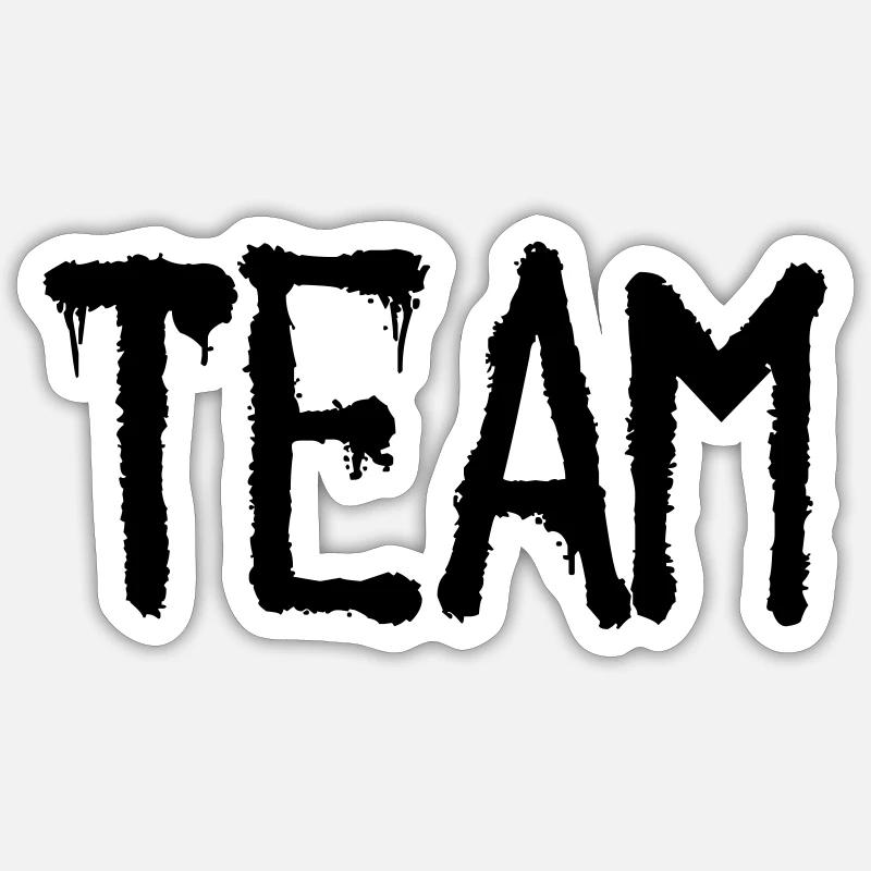team - Sticker Größe S (10 x 10 cm) - Mattweiß