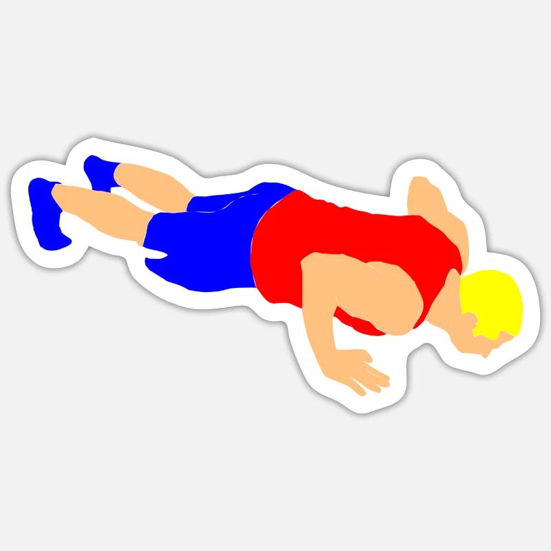 Pushups - Sticker size S (10 x 10 cm) - white matte