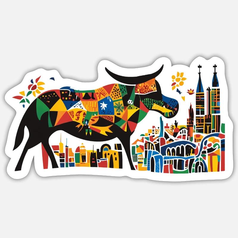 TAUREAU BARCELONE Sticker taille S (10 x 10 cm)