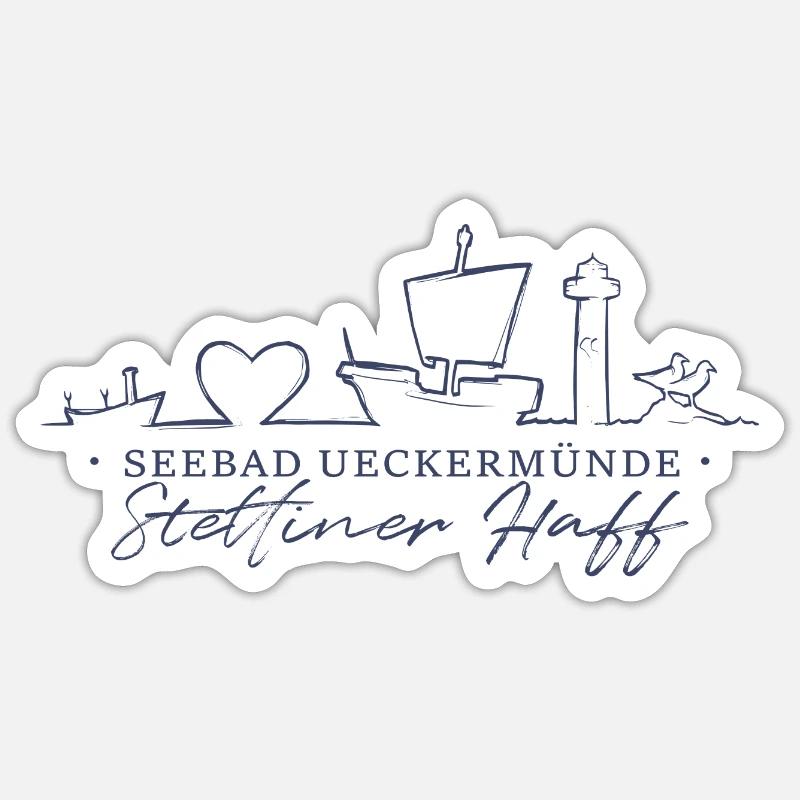 Ueckermünde Silhouette - Sticker taille S (10 x 10 cm) - blanc mat