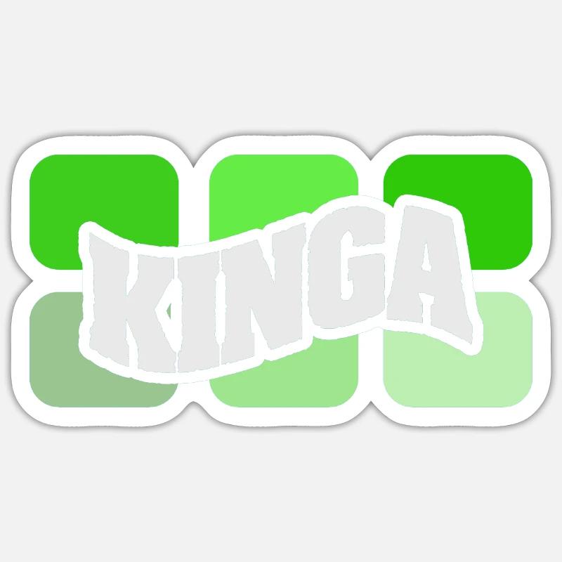 Nom Kinga - Sticker taille S (10 x 10 cm) - blanc mat