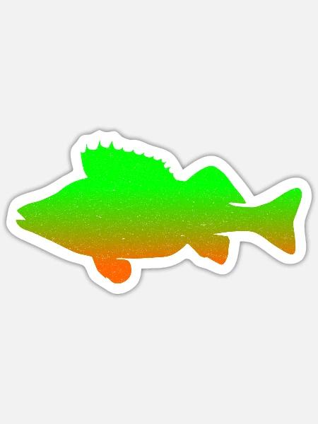 Barsch Silhouette - Sticker Größe S (10 x 10 cm) - Mattweiß