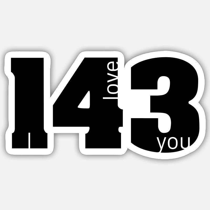 143 Je t’aime - Sticker taille S (10 x 10 cm) - blanc mat