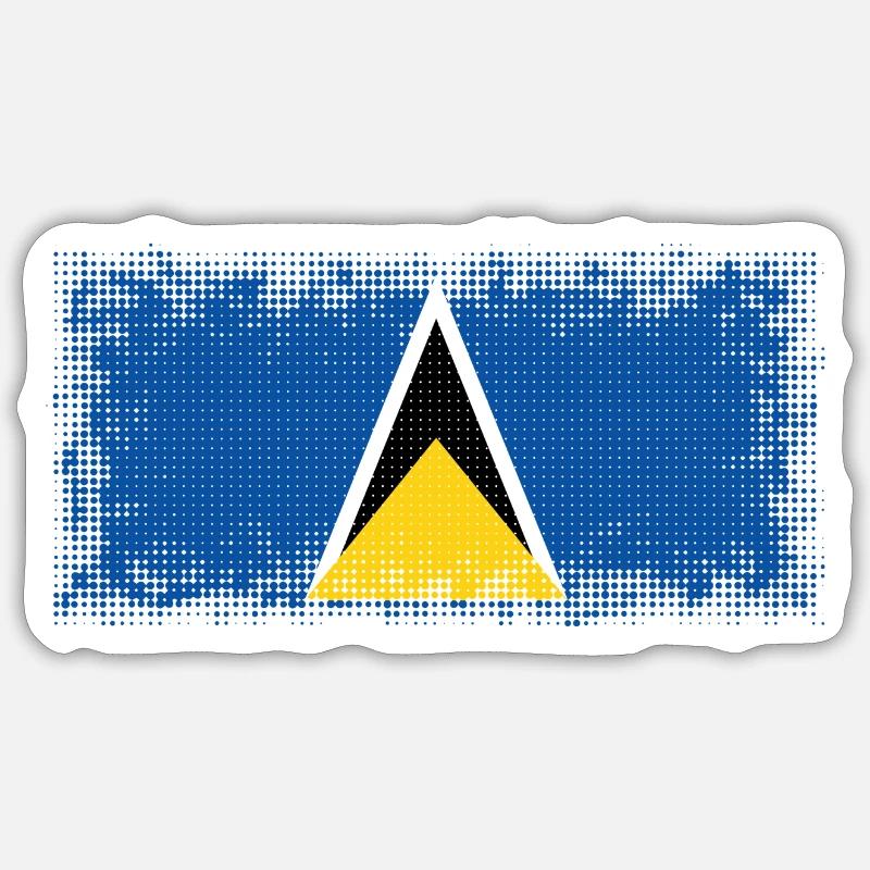 St Lucia - Sticker Größe S (10 x 10 cm) - Mattweiß