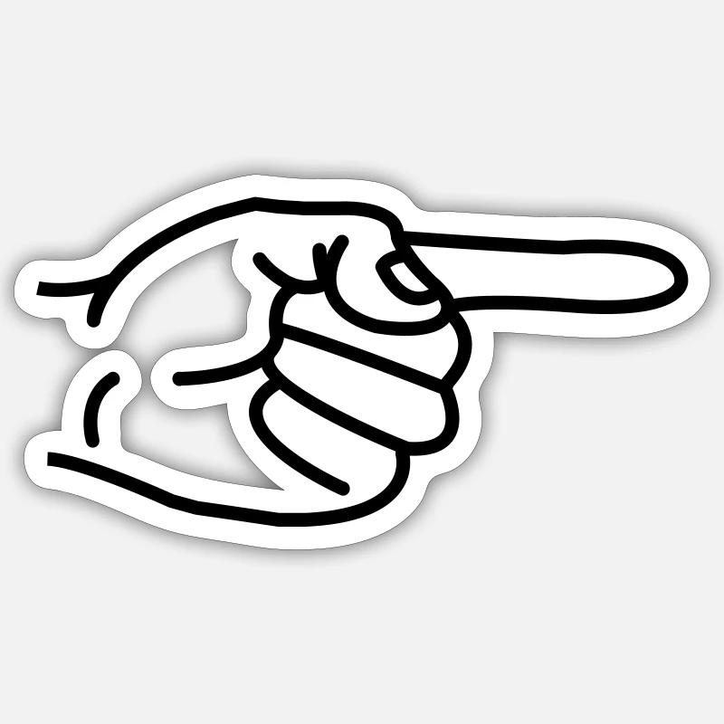 Zeigefinger - Sticker Größe S (10 x 10 cm) - Mattweiß