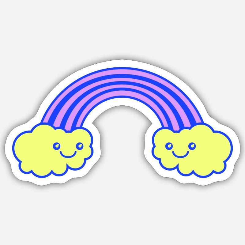 Arc-en-ciel - Sticker taille S (10 x 10 cm) - blanc mat