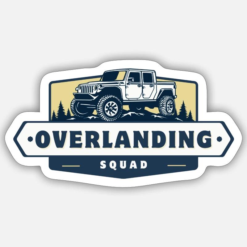 4x4 Overlanding-Trupp - Sticker Größe S (10 x 10 cm) - Mattweiß