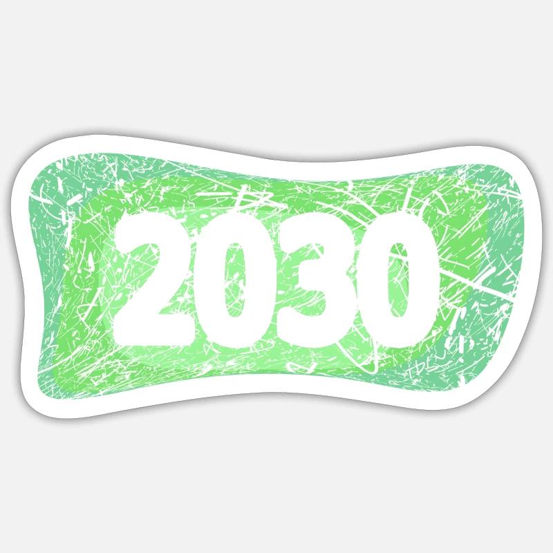 2030 - Sticker taille S (10 x 10 cm) - blanc mat