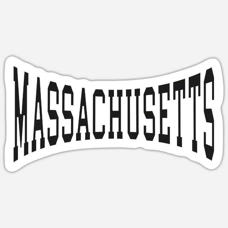 Massachusetts - Sticker taille S (10 x 10 cm) - blanc mat