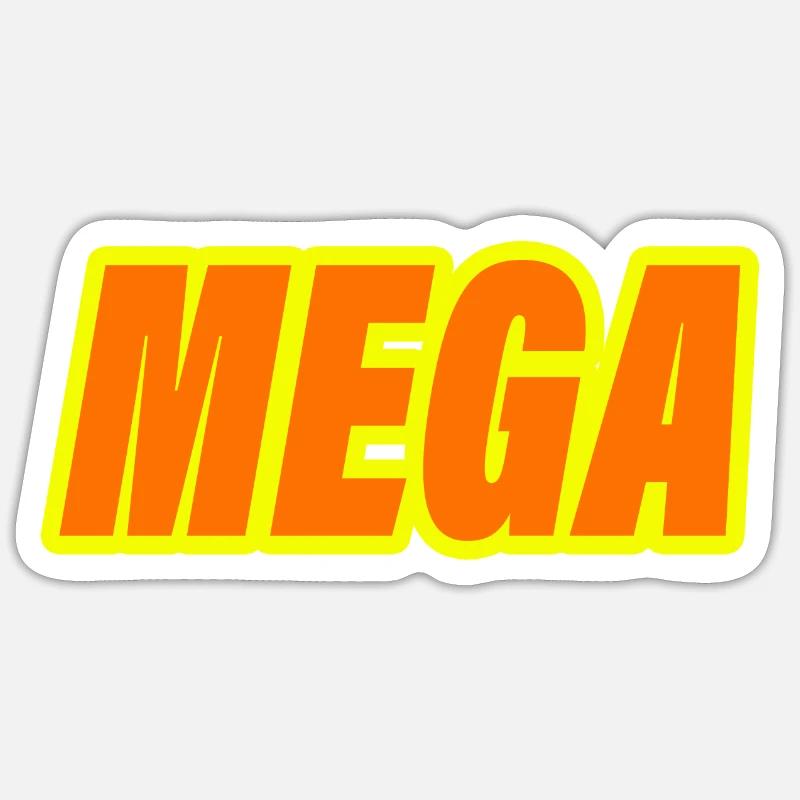 MÉGA - Sticker taille S (10 x 10 cm) - blanc mat