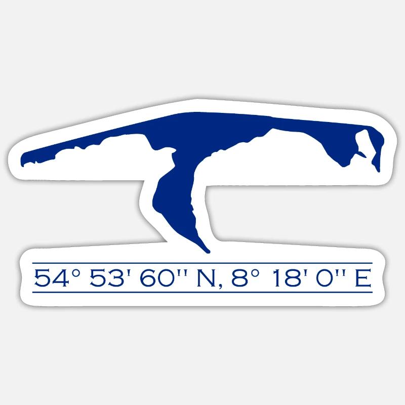 Sylt | Coordinates | Blue Sticker size S (10 x 10 cm)