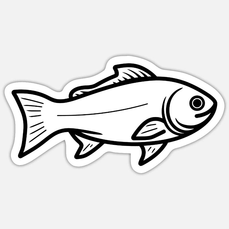 Fish Sketch - Sticker size S (10 x 10 cm) - white matte