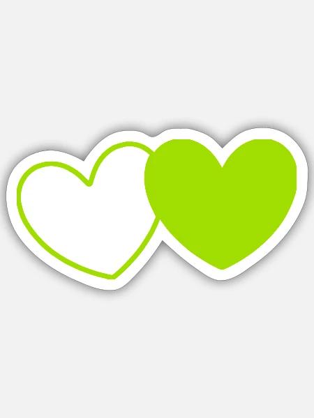 grünes Herz grün Geschenk Valentinstag - Sticker Größe S (10 x 10 cm) - Mattweiß