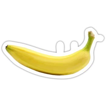 Banane - Sticker Größe S (10 x 10 cm) - Mattweiß - Vorne