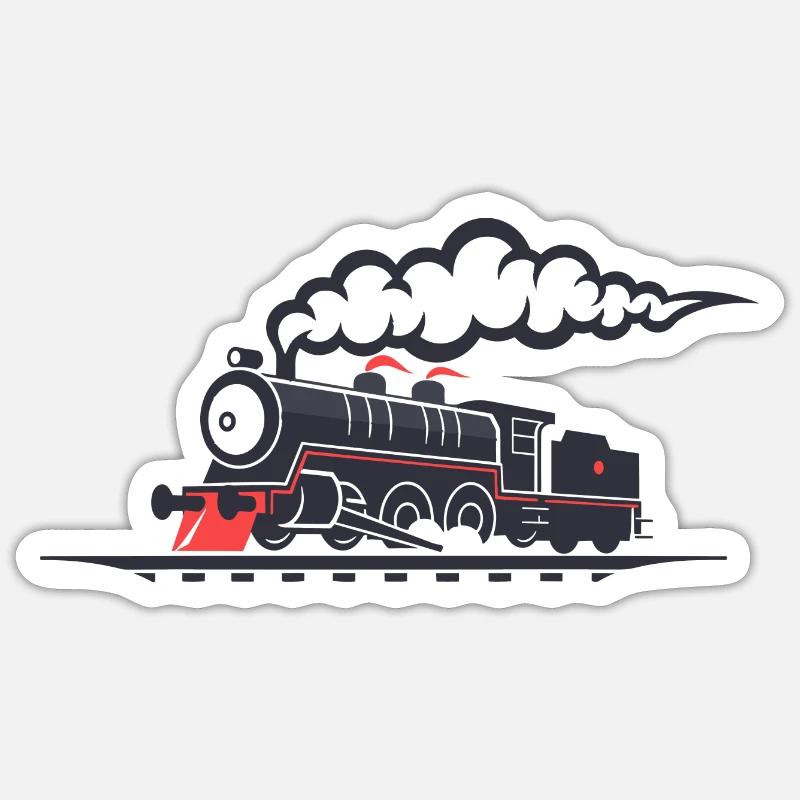 Chemin de fer - Sticker taille S (10 x 10 cm) - blanc mat