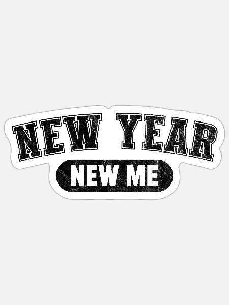 Neujahr Neues Ich - Sticker Größe S (10 x 10 cm) - Mattweiß