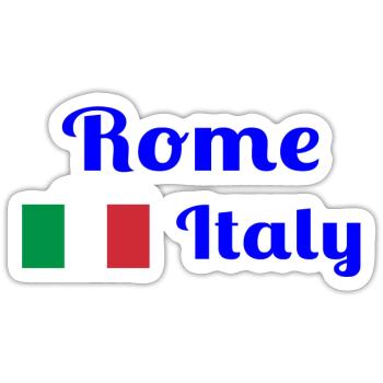 Rom, Italien - Stilvolle Drucke - Sticker Größe S (10 x 10 cm) - Mattweiß - Vorne