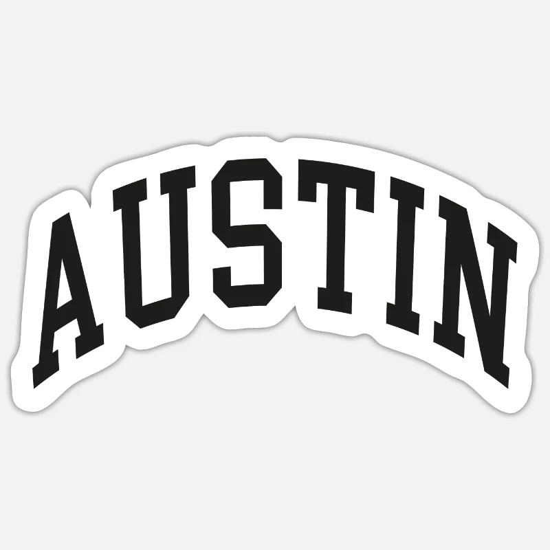 Austin - Sticker taille S (10 x 10 cm) - blanc mat