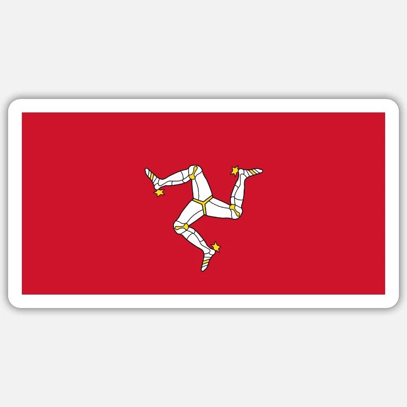 Isola di Man - Sticker formato S (10 x 10 cm) - bianco opaco