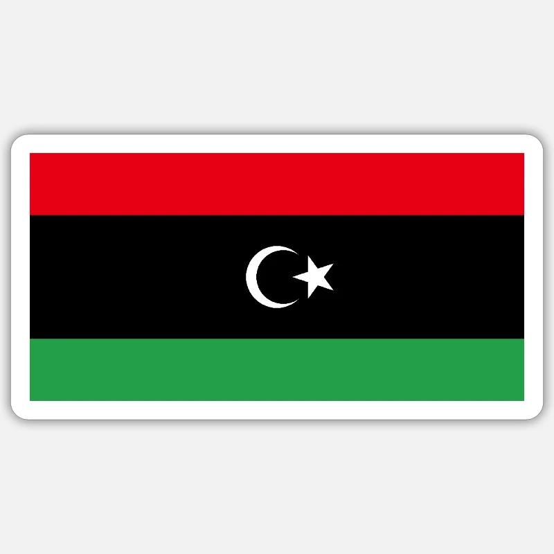 Libye - Sticker taille S (10 x 10 cm) - blanc mat