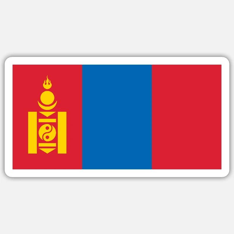 Mongolei - Sticker Größe S (10 x 10 cm) - Mattweiß