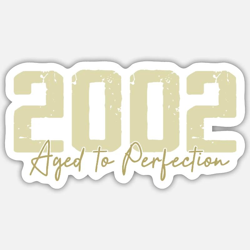 Original 2002 Rétro 2002 Cadeau d’anniversaire 2002 Sticker taille S (10 x 10 cm)
