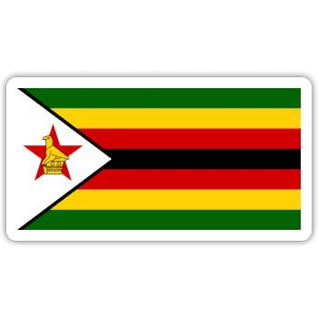 Zimbabwe - Sticker taille S (10 x 10 cm) - blanc mat - Devant