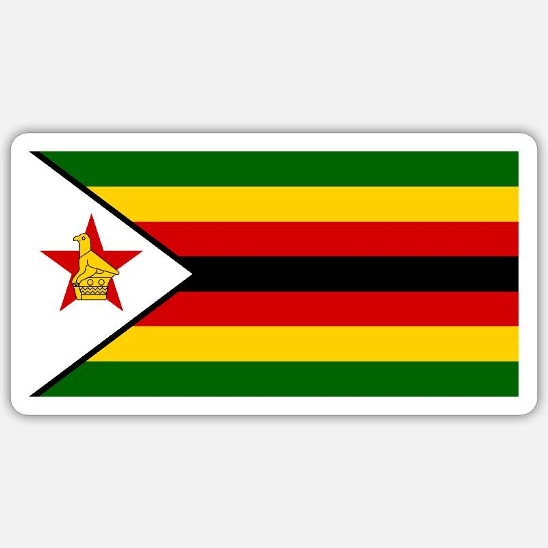 Zimbabwe - Sticker Größe S (10 x 10 cm) - Mattweiß