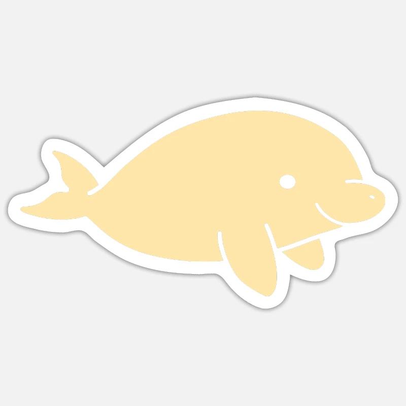 Dugong - Sticker Größe S (10 x 10 cm) - Mattweiß