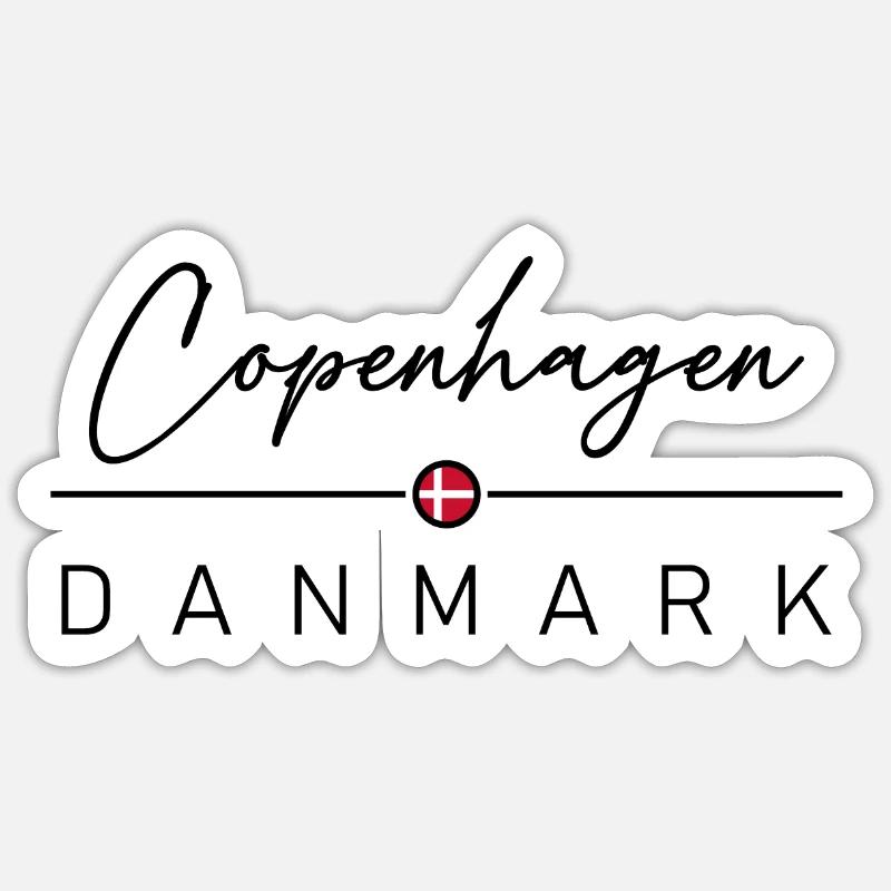 Danemark - Copenhague - Copenhague - Danemark - Sticker taille S (10 x 10 cm) - blanc mat