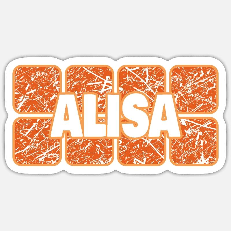 First name Alisa - Sticker size S (10 x 10 cm) - white matte