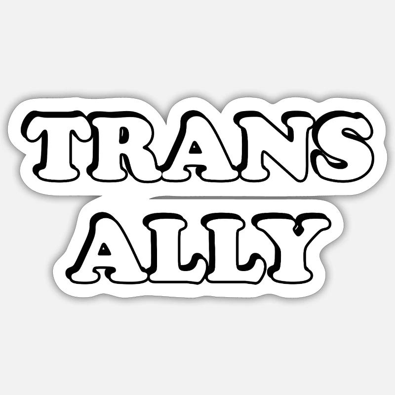 Trans Ally - Sticker Größe S (10 x 10 cm) - Mattweiß