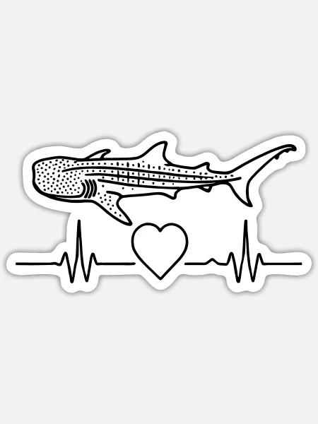 Walhai - Eleganz der Meere | Mind . Ocean . Nature - Sticker Größe S (10 x 10 cm) - Mattweiß