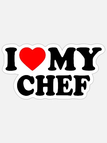 I love my chef - Sticker Größe S (10 x 10 cm) - Mattweiß