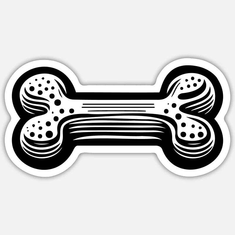 Knochen - Sticker Größe S (10 x 10 cm) - Mattweiß