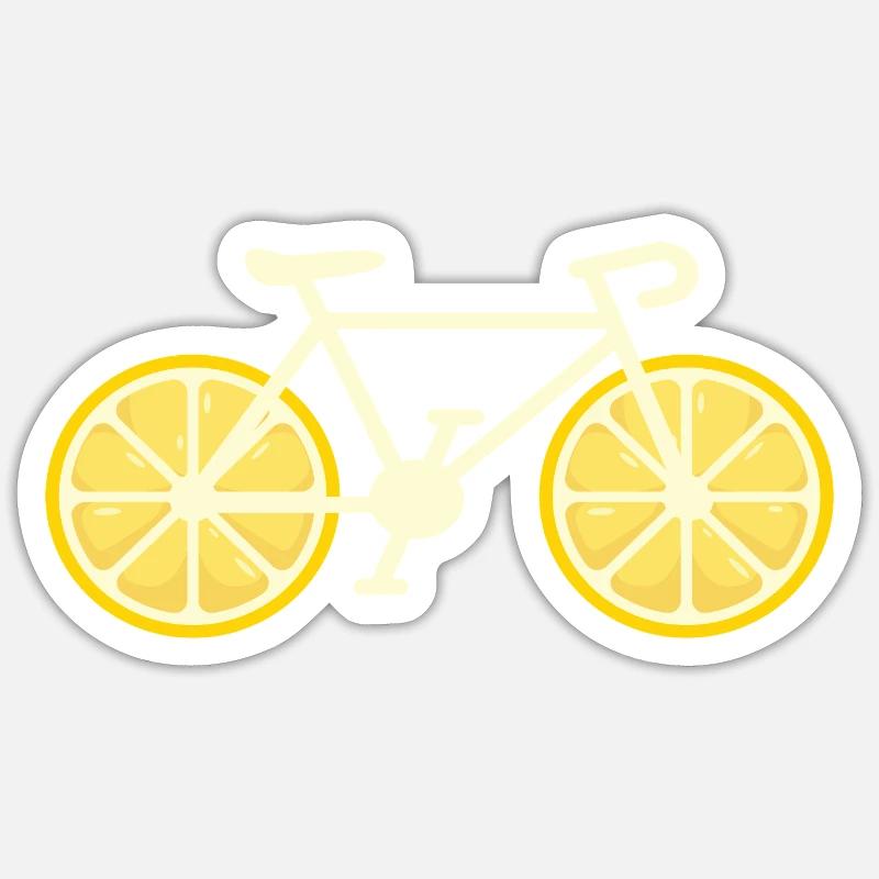 Bicycle Lemon Gift - Sticker size S (10 x 10 cm) - white matte