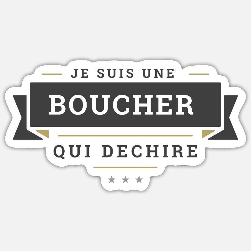 boucher qui dechire - Sticker taille S (10 x 10 cm) - blanc mat