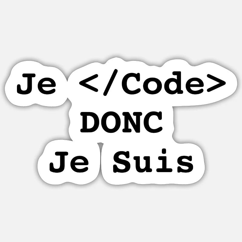 Ich programmiere, also bin ich Informatiker und Programmierer - Sticker Größe S (10 x 10 cm) - Mattweiß