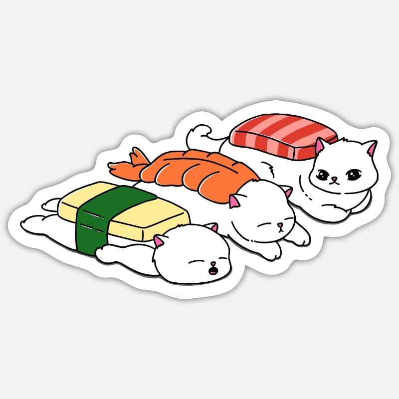 Meow Sushi - Sticker size S (10 x 10 cm) - white matte