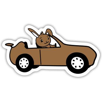 Rabbit Car Fast Driving Driver License - Sticker size S (10 x 10 cm) - white matte - Front
