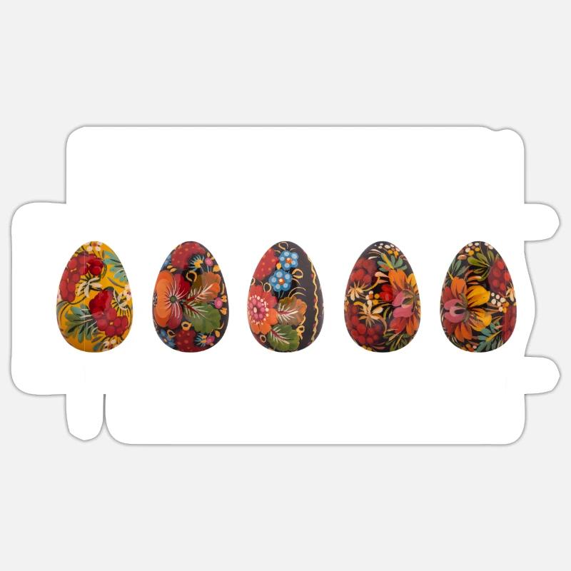 Easter Eggs 2025 Hand Painted 5 Horizontal Sticker size S (10 x 10 cm)