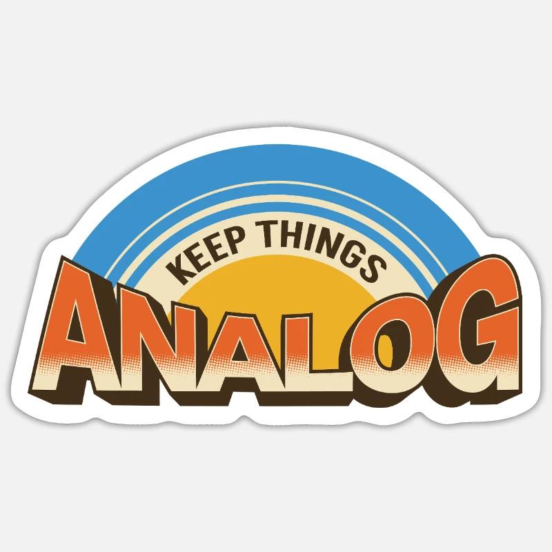 Keep Things Analog – Retro Tech Statement - Sticker size S (10 x 10 cm) - white matte
