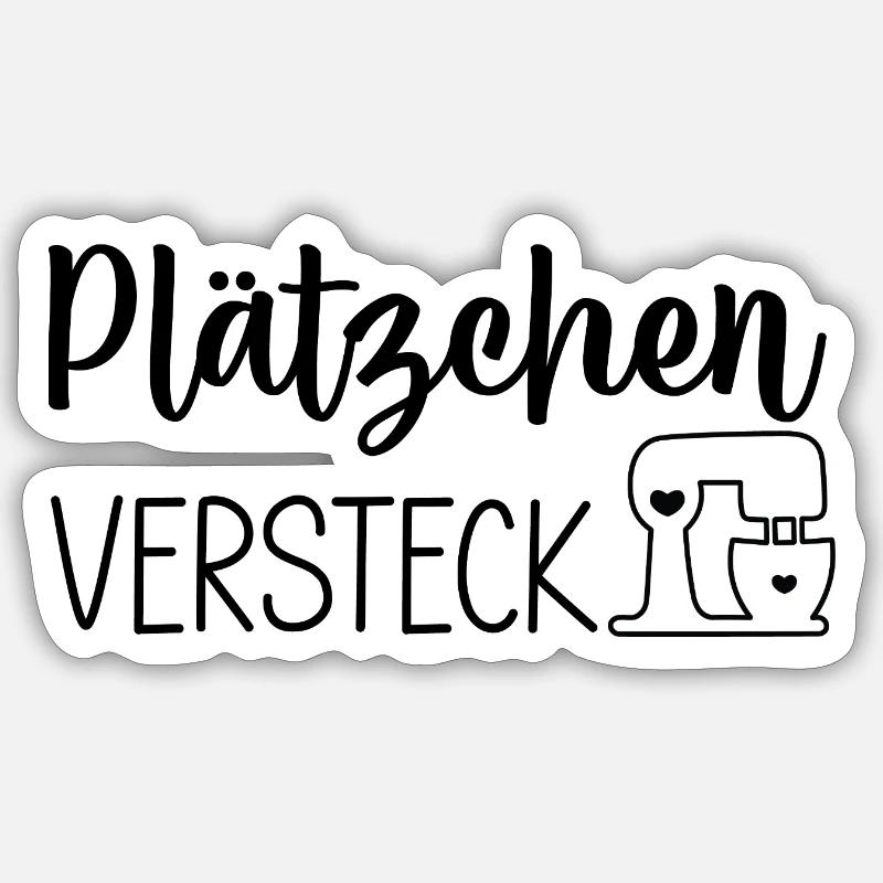 Plätzchen-Versteck 🍪🤫 - Sticker Größe S (10 x 10 cm) - Mattweiß