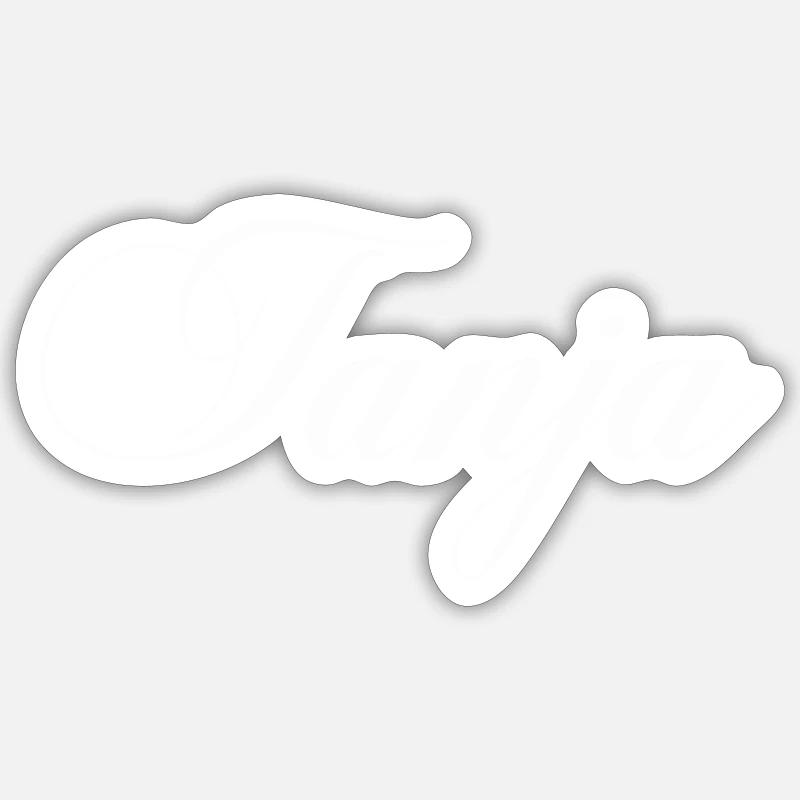 Nom Tanja - Sticker taille S (10 x 10 cm) - blanc mat