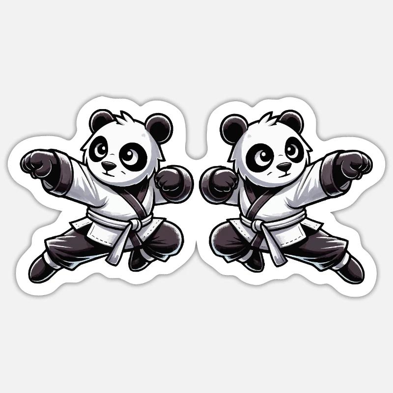 Panda Karate Comic 2 Sticker size S (10 x 10 cm)