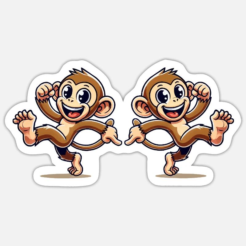 Bande dessinée Singe 2 Sticker taille S (10 x 10 cm)