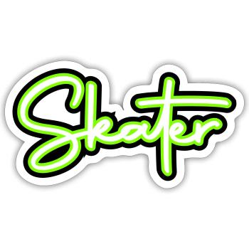 skater - Sticker size S (10 x 10 cm) - white matte - Front