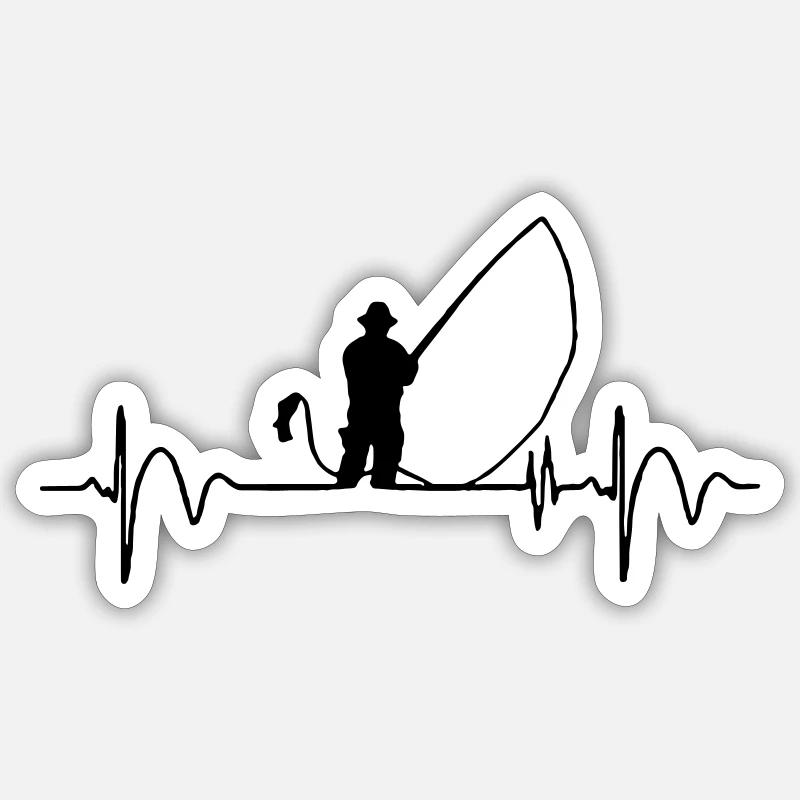 la vie de pêche - Sticker taille S (10 x 10 cm) - blanc mat