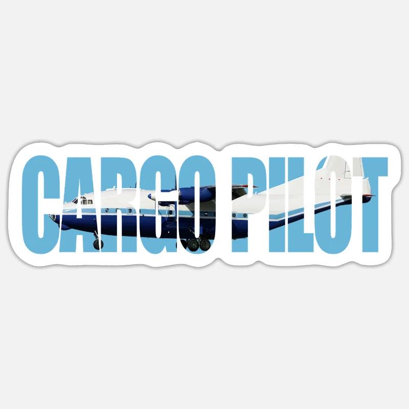 Pilote cargo An-12 - Sticker taille S (10 x 10 cm) - blanc mat
